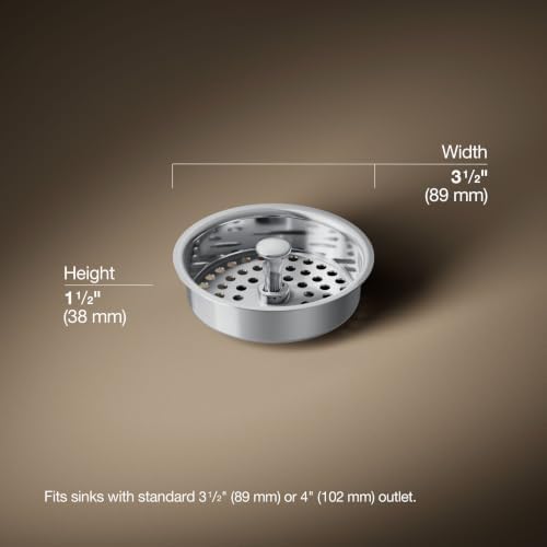 KOHLER K8803-CP Duostrainer Sink Strainer Basket, Polished Chrome