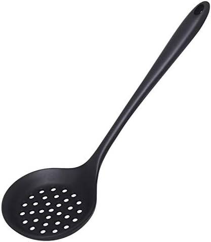 77L Silicone Slotted Spoon, Heatproof Skimmer Strainer Slotted Ladle