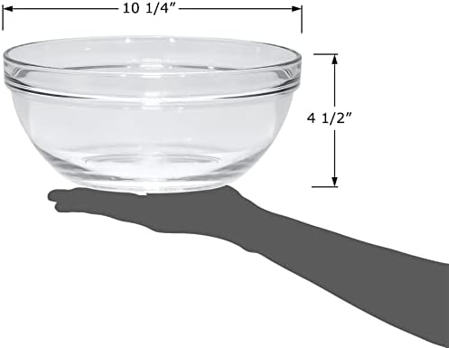 Red Co. 4.2 Quart Fully Tempered Clear Glass Mixing and Prepping Bowl