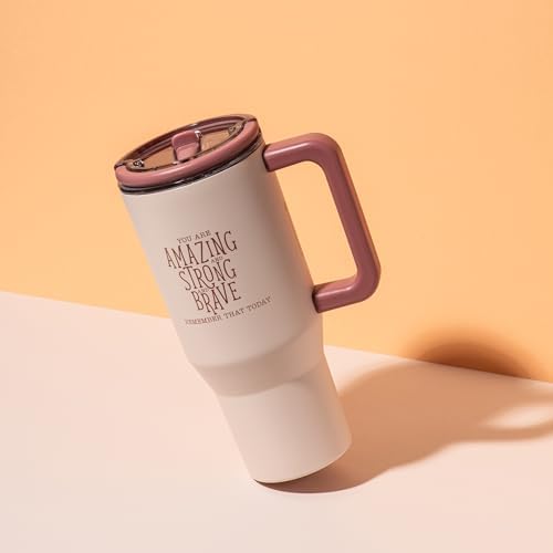DIVERSEBEE 30 oz Insulated Stainless Steel Tumbler with Lid (Blush)