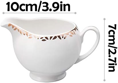 Gravy Bowl Classic Pure White Ceramic Mini Cream Pitcher with Handle