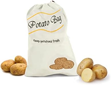 3 Pack Vegetable Storage Bags for Potatoes Onions Garlic, Drawstring