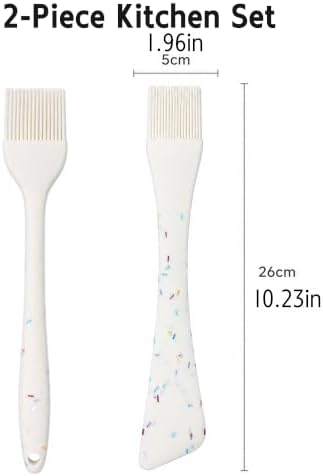 Silicone Basting Brush with Spatula, 2Pcs Heat Resistant Basting
