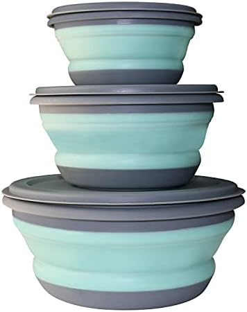3 PCs Food Grade Silicone Collapsible Bowl Lunch Box - Expandable Food