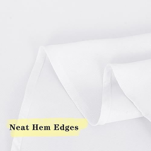 sancua 90 Inch Round Tablecloth Fit 30-72 Inch Tables, White 6 Pack