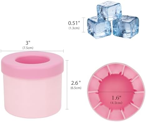 2 Pack Cylinder Silicone Ice Cube Molds, Easy-Release Ice Cube Trays