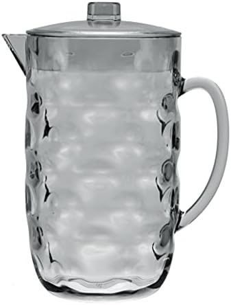 QG Clear Light Grey BPA Free Acrylic Plastic Pitcher with Lid - Great