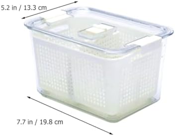 Vegetable Drain Crisper Box with Lid, Partitioned Food Storage