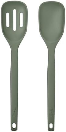 Tovolo Elements Silicone Spoon Set of 2 Mixing and Slotted Spoon