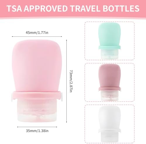 4 Pack 1oz Silicone Travel Bottles Leak Proof Squeeze Bottles For