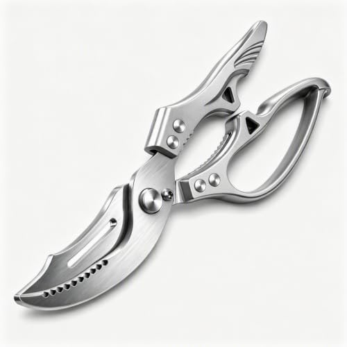 Heavy Duty Poultry Shears, Spring-Loaded Kitchen Scissors with Safety
