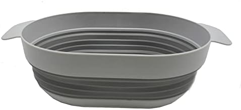 SAMMART 3L (0.8 gallon) Over The Sink Oval Colander (Grey, 1)