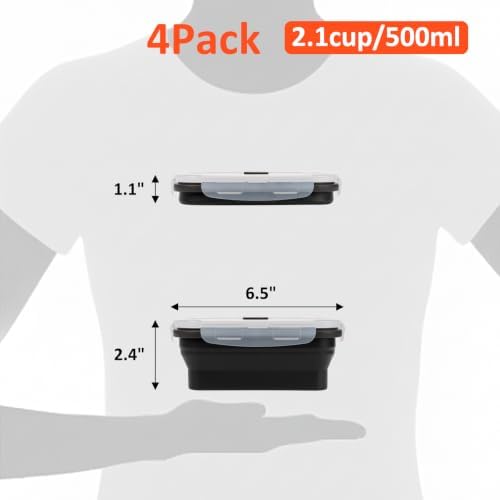 Collapsible Silicone Food Storage Containers Set with Lid & Air