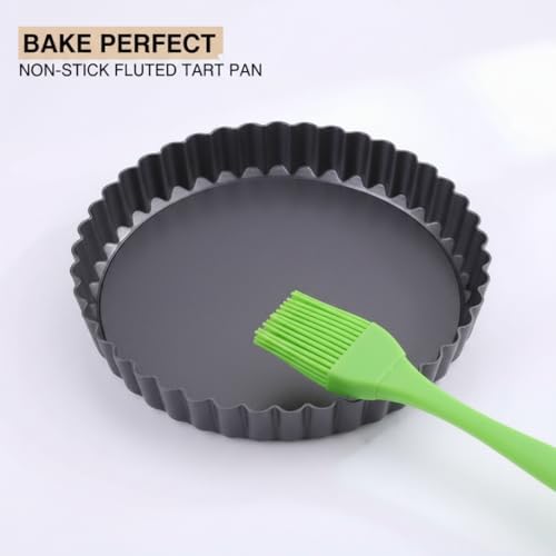 6 Pack 5 Inch Mini Tart Pans with Removable Bottom, Non Stick Quiche