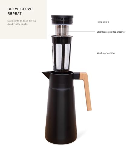Thermal Coffee Carafe, Brews Up to 68 Oz - Stainless Steel, Tea