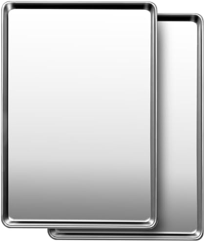Commercial Quality Baking Sheet Pan Set, Natural Stainless Steel