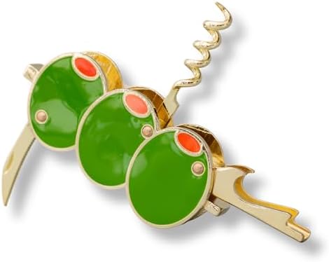 ban.do Novelty Martini Olive Corkscrew and Bottle Opener, Aesthetic