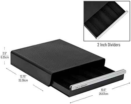 Mind Reader Single Serve Coffee Pod Drawer, 30 Pod Capacity, Countertop Organizer, 10.5"L x 12.75"W x 2.5"H, Black
