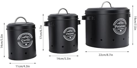 FTVOGUE Potato Onion Garlic Storage Bin Set, Airtight Ventilated Food