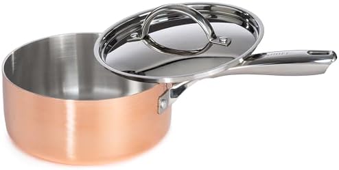 Berghoff Hammered Copper Cookware Set, Tri Ply Stainless Steel Pots &
