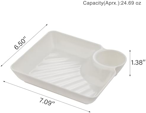 8 pcs Chips and Salsa Serving Dish, White Reusable Chip and Dip Bowl