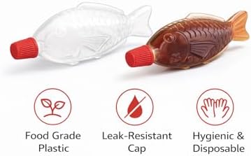 100 Pack Fish-Shaped Soy Sauce Squeeze Bottles, 8ml Mini Condiment