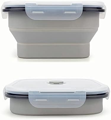 CARTINTS Collapsible Camping Bowl, Silicone Food Container with Lid