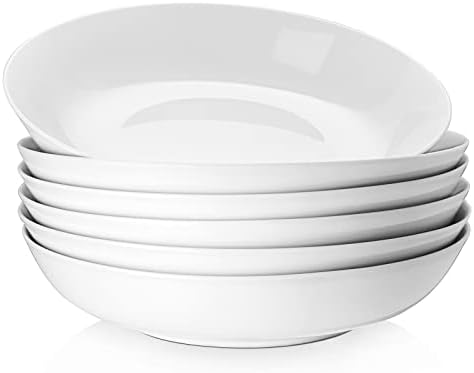 Y YHY 9" Pasta Bowls, 40oz Large Salad Bowls Set of 6, Wide Shallow
