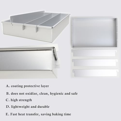 10x6in Battenberg Cake Pan Detachable, Food-grade Battenburg