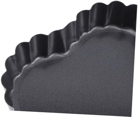 KICHOUSE 6pcs Heart Shaped Tart Pan Set, Carbon Steel, Nonstick