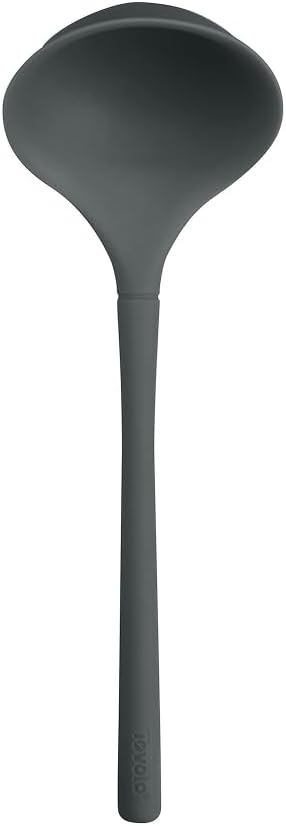 Tovolo Flex Core Small Silicone Ladle Charcoal Gray Heat Safe Silicone Soup by Tovolo