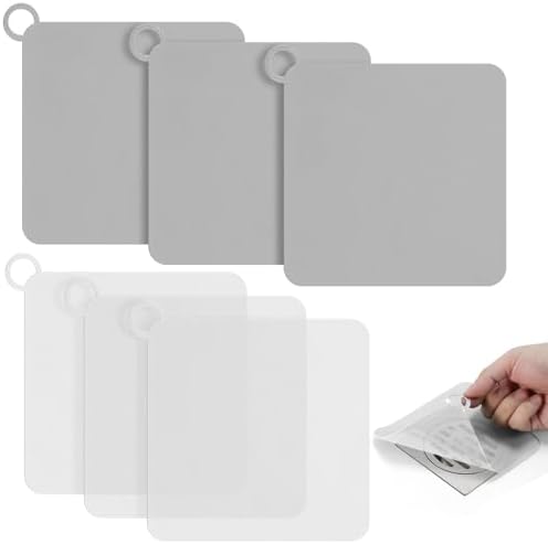 6 PCS Silicone Floor Drain Covers, Anti-Odor Drain Cover Mats for