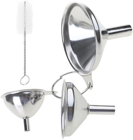 3Pcs Stainless Steel Kitchen Funnel Set Food Grade Metal Small Oil