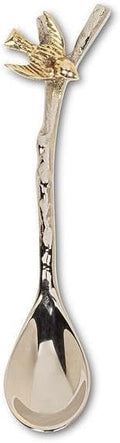 Abbott Collection Bird on Branch Spoon, Small, 4.5-Inch, Nickel