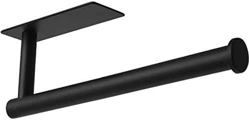 theaoo Under Cabinet Paper Towel Holder, Adhesive, Black