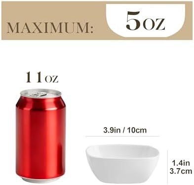 MALACASA 5 oz Porcelain Dip Bowls Set, 12 Pack Small Ramekins