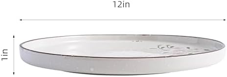 Dinner Plates Ceramic Plate Set - 12" Large Serving Plate Sets - Flat