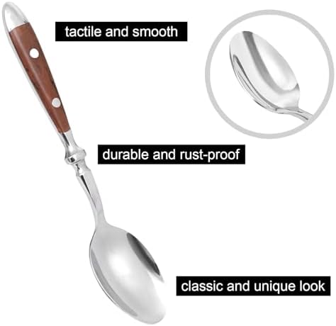 20pcs Silverware Set, Stainless Steel with Riveted Handle (Brown)