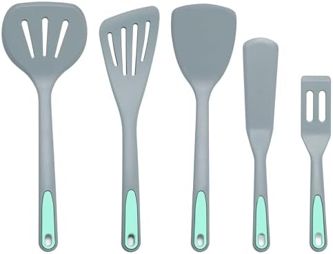 To encounter 5 Pieces Light Grey Silicone Spatula Set