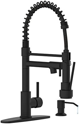 Single-Handle Kitchen Faucet with Pull-Down Sprayer, Black