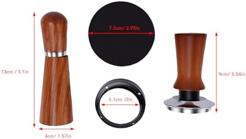 Naroote 51mm Coffee Accessories Kit, Beechwood and 304 Stainless Steel