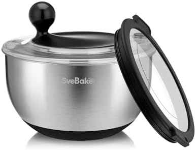 Stainless Steel Salad Spinner with Storage Lid, 5.3 Qt, BPA-Free