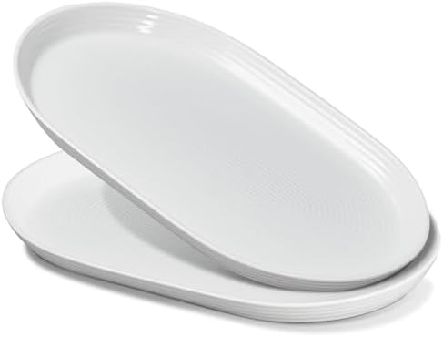 ONEMORE 16 Inch Ceramic Serving Plates for Entertaining, Set of 2