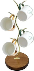 Mi hogar Leaf-Shaped Mug Tree Stand for Kitchen Counter, Modern
