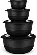 Pera Plastic Mixing Bowls with Lids Set, 8 Piece