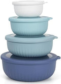8 Piece Mixing Bowls with Lids Set BPA Free Nesting Plastic Kitchen