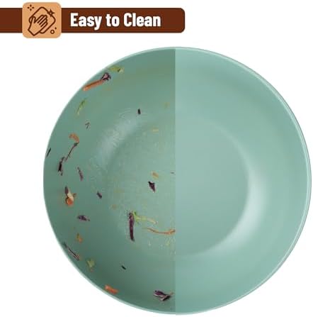BAMBOO LAND- Large Salad Bowl with Wooden Lid, 10 Inch/108 Oz, Mint