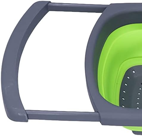 LiebeWH Over Sink Oval Colander, Plastic Silicone Fruit Wash Basket