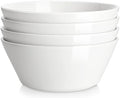 MALACASA 60 OZ Large Salad Soup Bowls Set of 4, White Ceramic Bowls