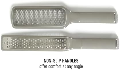 Calphalon Edge 2-Piece Stainless Steel Grater and Zester, Taupe